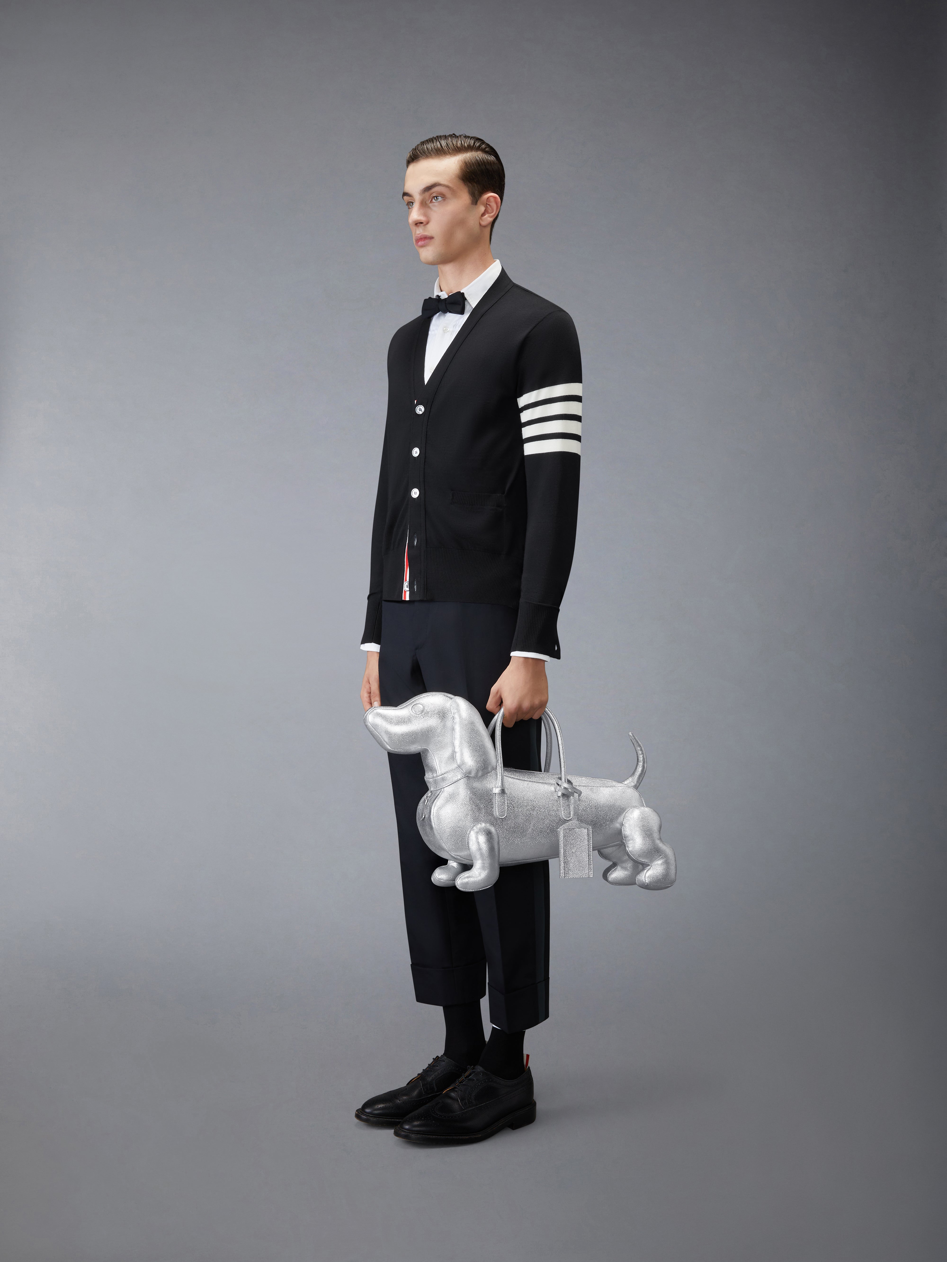 シルバー HECTOR バッグ ペブルグレイン レザー | Thom Browne