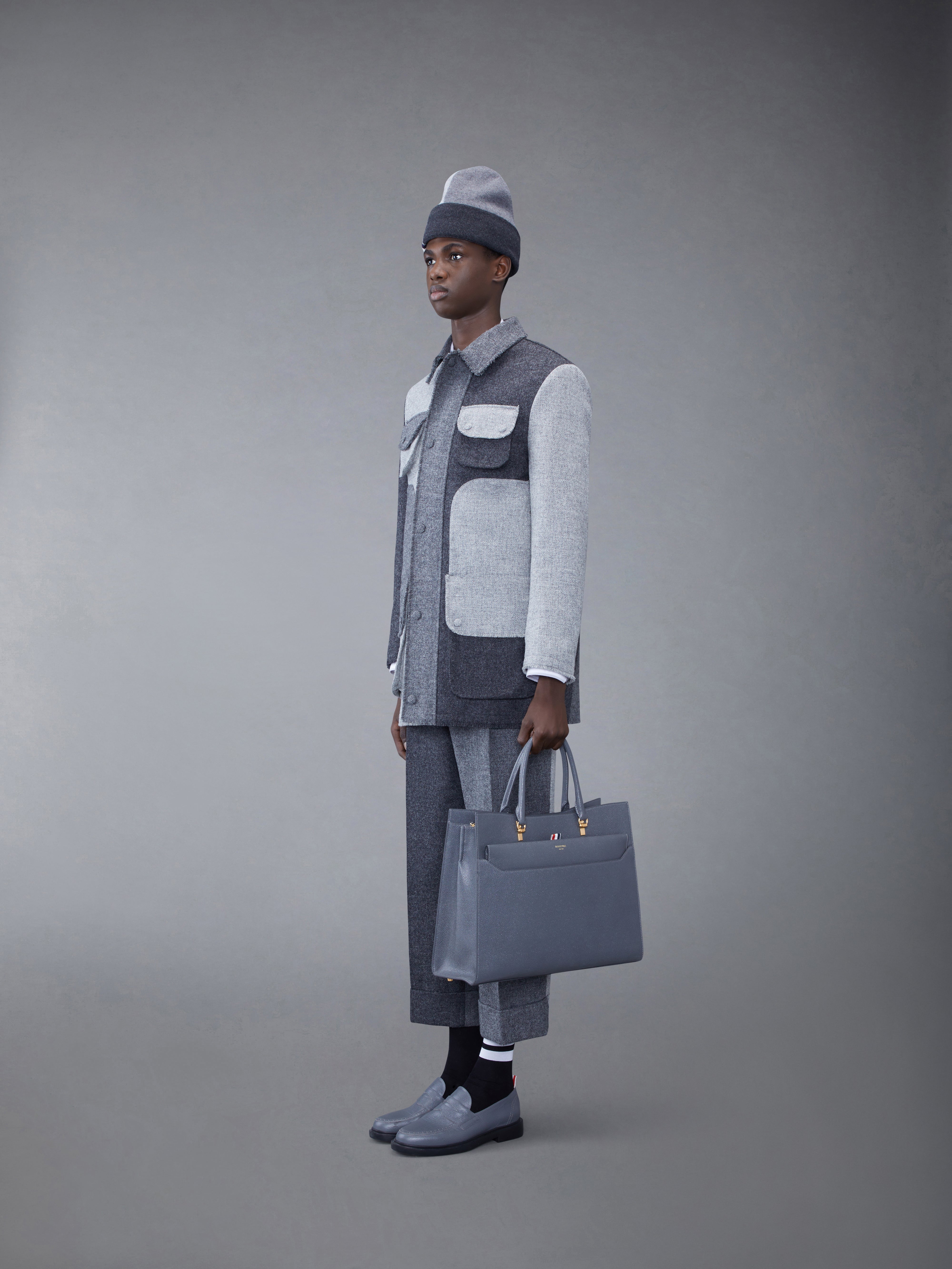 THOM BROWNE ラージデュエットトート ネイビー