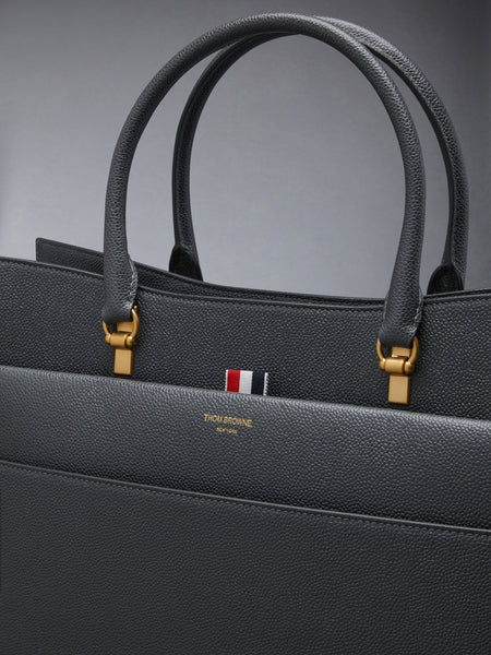 Pebble Grain Leather Large Duet Tote