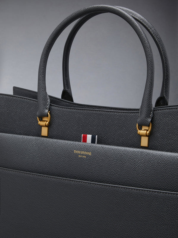 Pebble Grain Leather Large Duet Tote