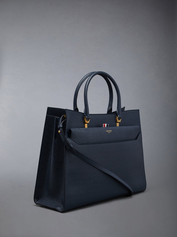 Pebble Grain Leather Large Duet Tote