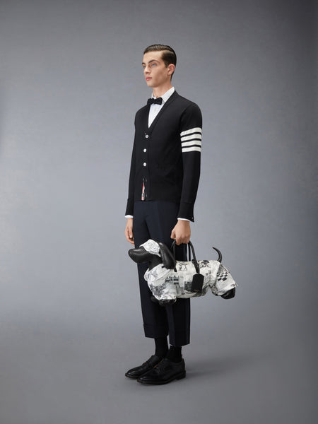 실크 트윌 앤 페블 그레인 파자마 헥터 백 블랙