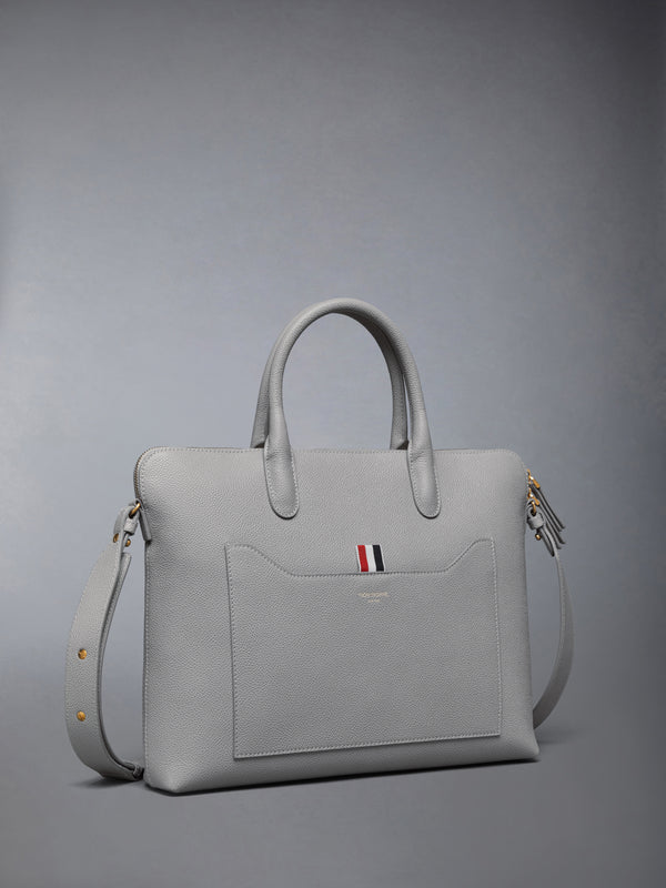 PEBBLE GRAIN SLIM BRIEFCASE