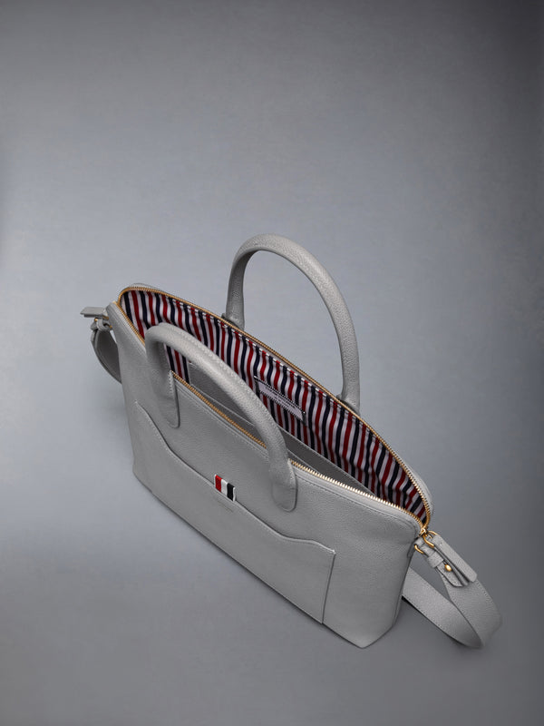 PEBBLE GRAIN SLIM BRIEFCASE