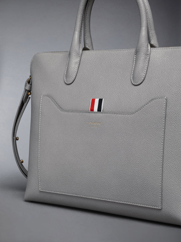 PEBBLE GRAIN SLIM BRIEFCASE