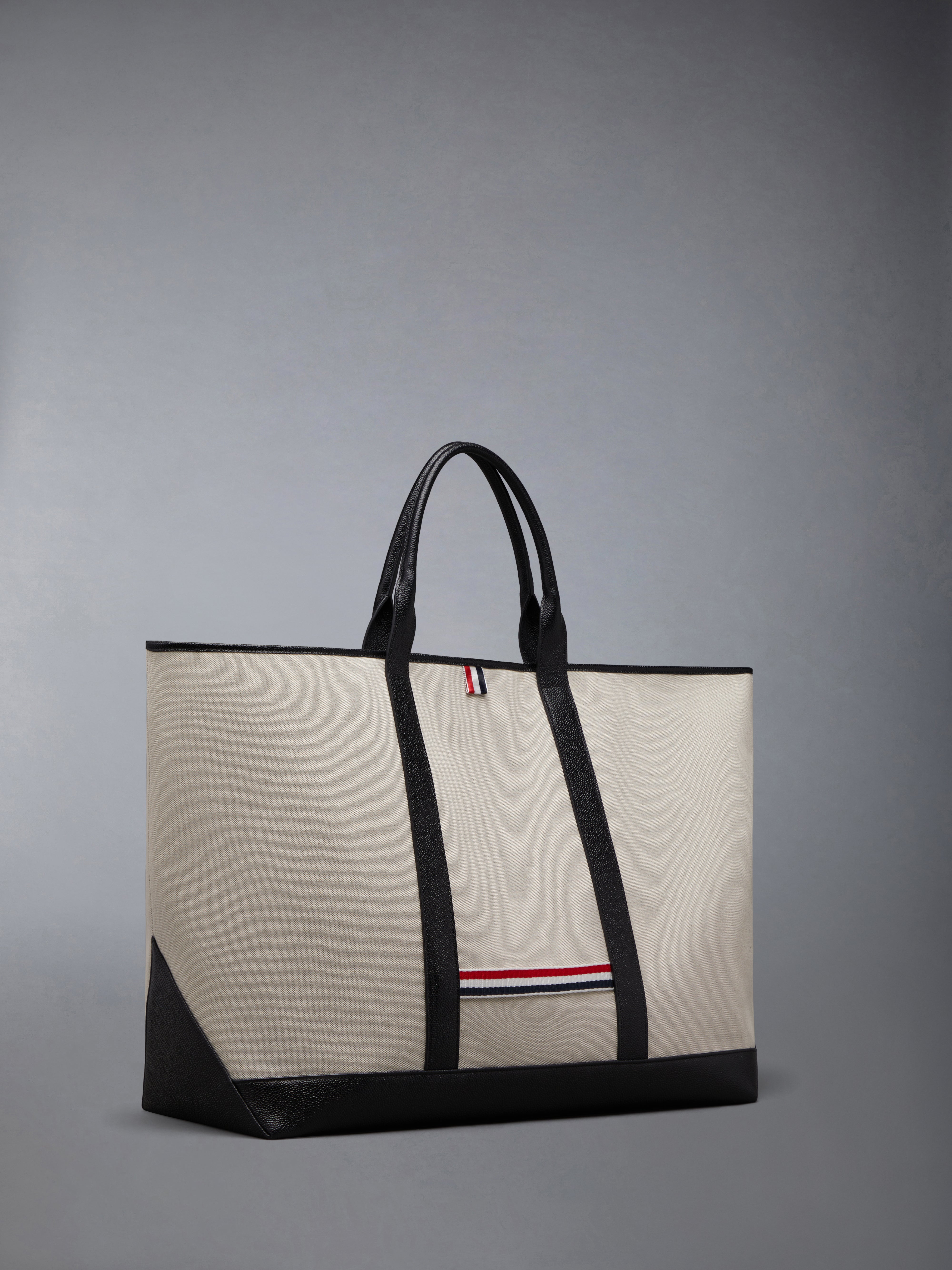 Cotton Canvas Leather Oversized Tool Tote | Thom Browne