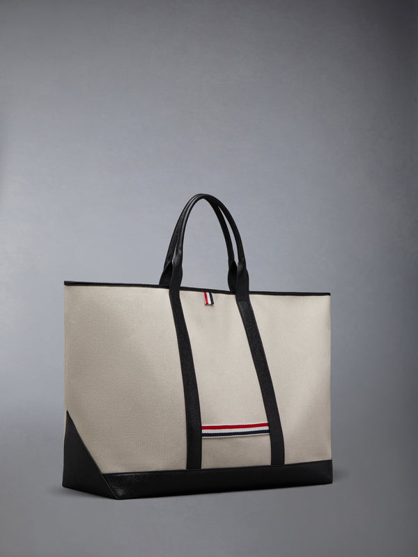 COTTON CANVAS LEATHER  OVERSIZED TOOL TOTE - image 2