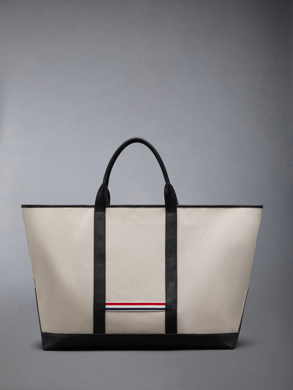 COTTON CANVAS LEATHER  OVERSIZED TOOL TOTE - image 3