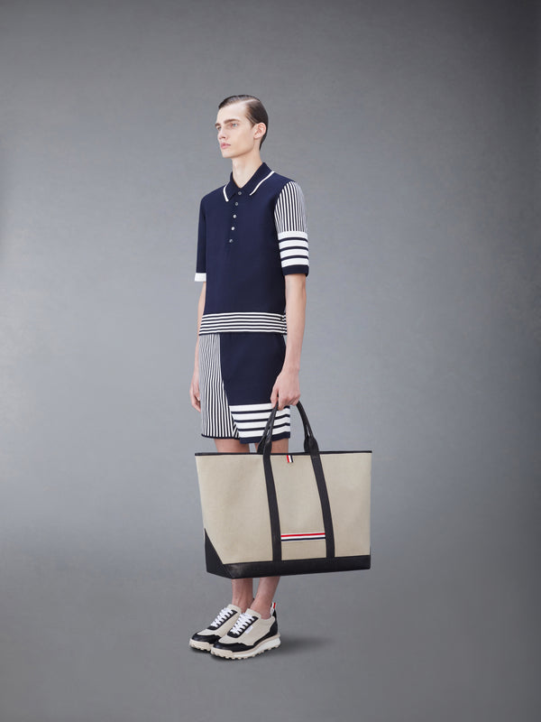 COTTON CANVAS LEATHER  OVERSIZED TOOL TOTE - image 4