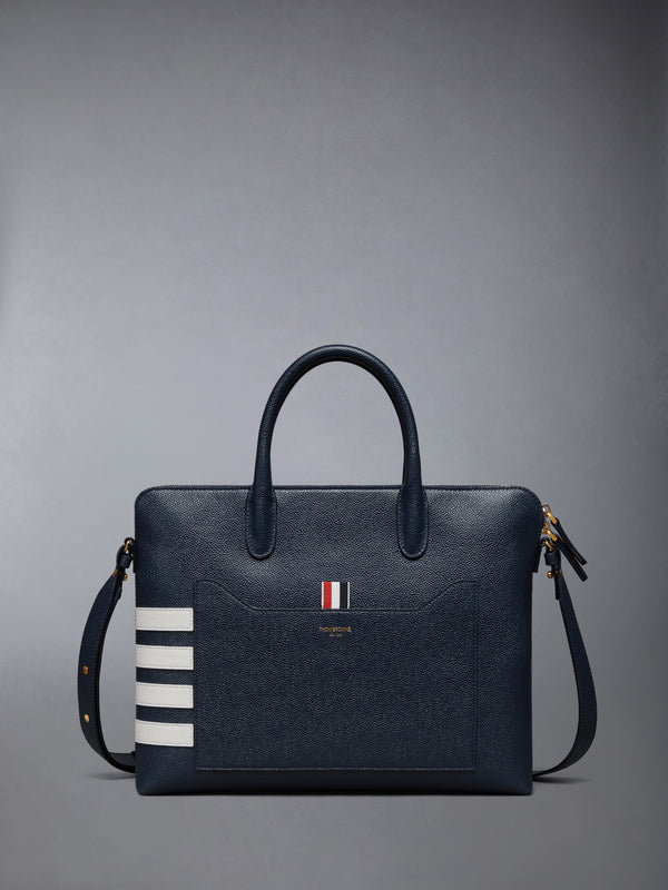 PEBBLE GRAIN 4-BAR SLIM BRIEFCASE - featured image