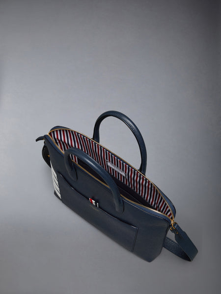 PEBBLE GRAIN 4-BAR SLIM BRIEFCASE