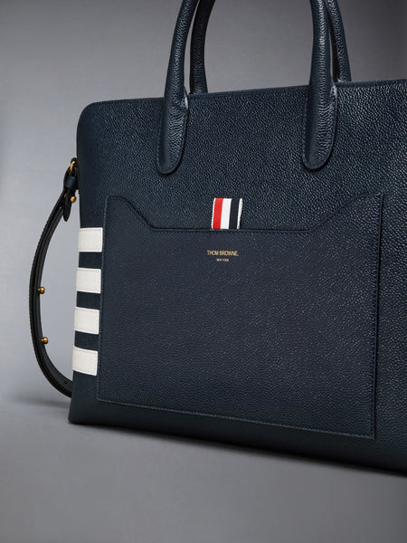 PEBBLE GRAIN 4-BAR SLIM BRIEFCASE