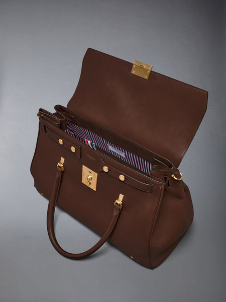 BOLTON WEEKENDER BAG IN SOFT CALF LEATHER DARK BROWN
