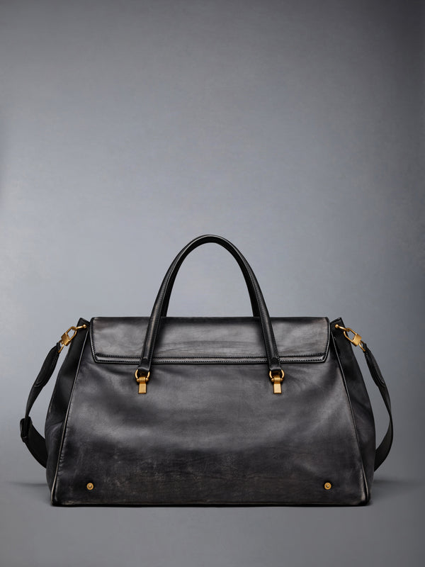 bolton suede and leather backpack Bolton Weekender Bag In Distressed Leather In Black