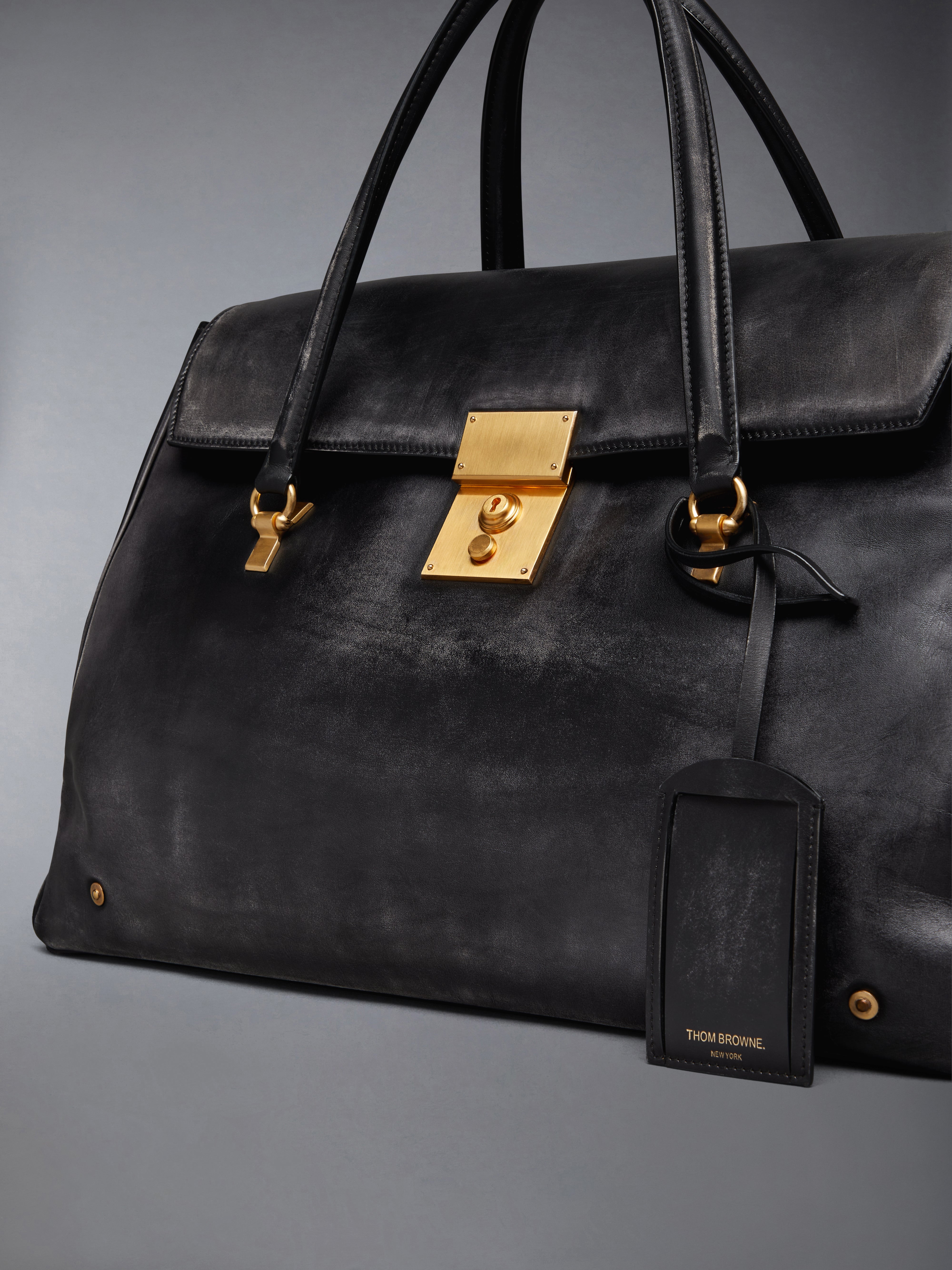 Bolton Weekender Bag In Distressed Leather | Thom Browne