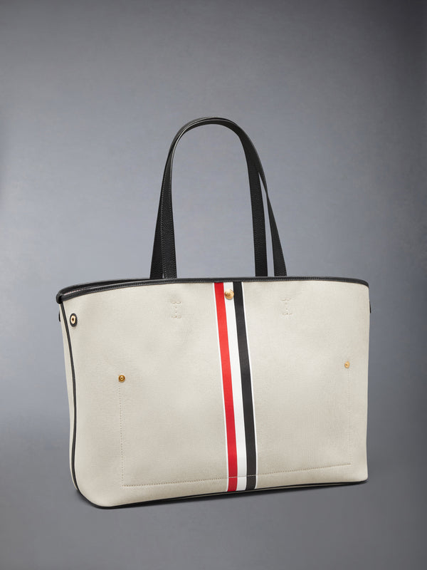 HORIZONTAL TOTE IN SALT AND PEPPER COTTON CANVAS - image 6