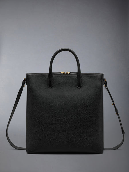 VERTICAL TOOL TOTE IN PEBBLE GRAIN LEATHER BLACK