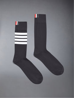 Lightweight Cotton 4-Bar Mid Calf Socks