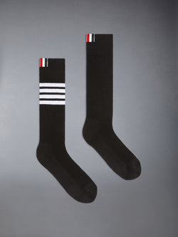 LIGHTWEIGHT COTTON 4-BAR ATHLETIC MID CALF SOCKS