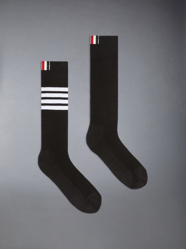 LIGHTWEIGHT COTTON 4-BAR ATHLETIC MID CALF SOCKS - featured image