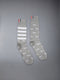 COTTON 4-BAR HECTOR MID CALF SOCKS - LT GREY