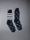 COTTON 4-BAR HECTOR MID CALF SOCKS - NAVY