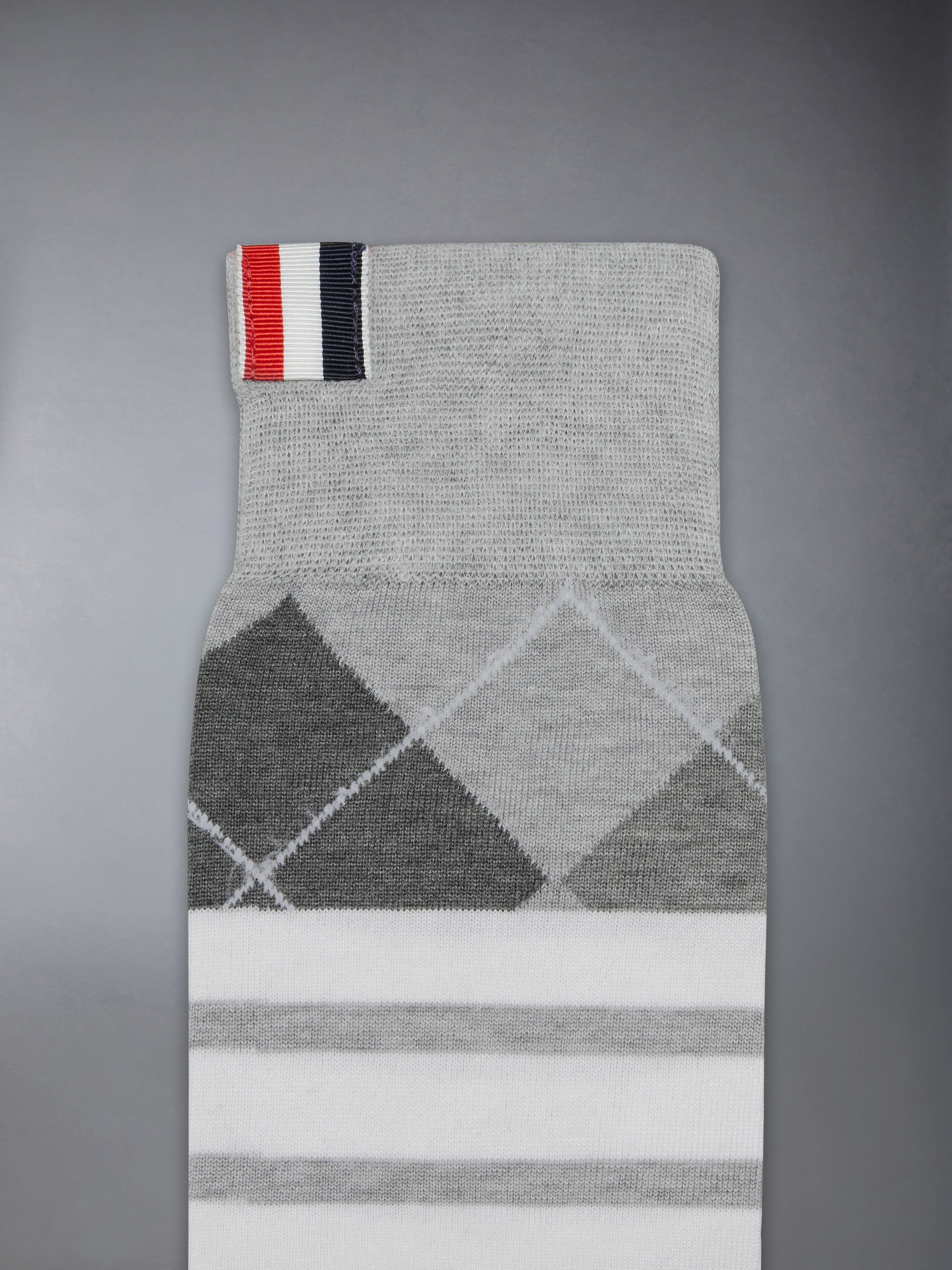 Argyle 4-Bar Over The Calf Socks | Thom Browne
