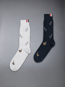 FUNMIX GEESE JACQUARD MID CALF SOCKS