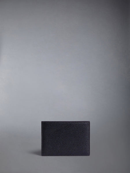 PEBBLE GRAIN SINGLE CARD HOLDER BLACK