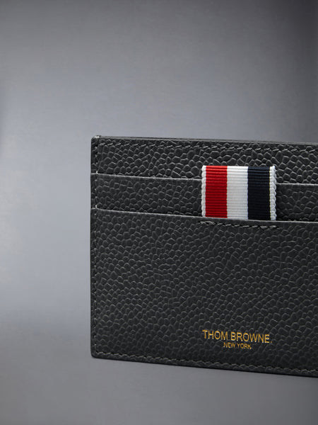 PEBBLE GRAIN SINGLE CARD HOLDER DARK GREY