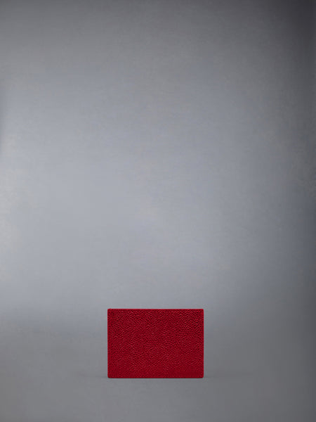 PEBBLE GRAIN SINGLE CARD HOLDER RED