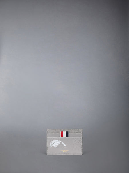FEATHER PRINT PEBBLE GRAIN SINGLE CARD HOLDER