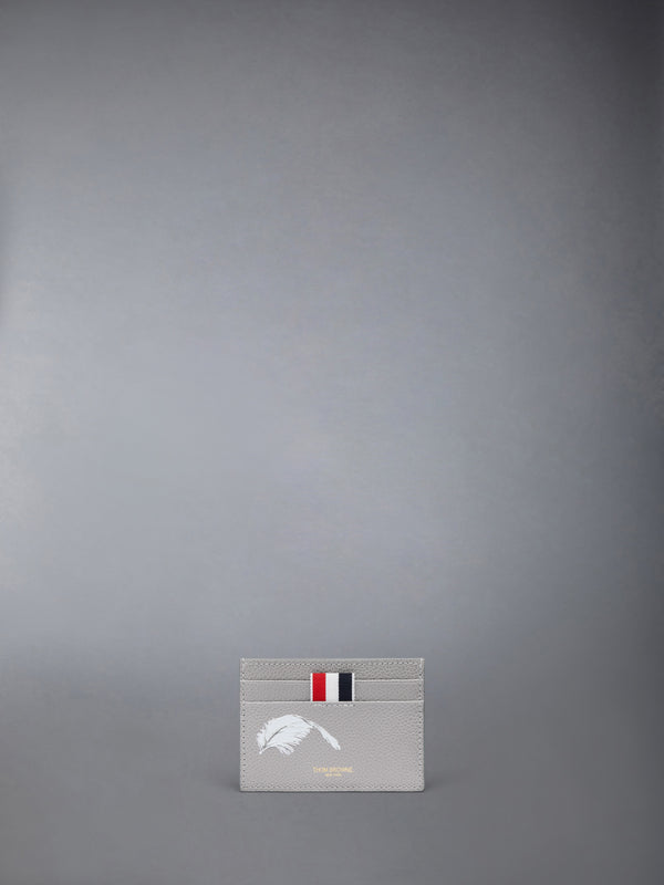 FEATHER PRINT PEBBLE GRAIN SINGLE CARD HOLDER - featured image