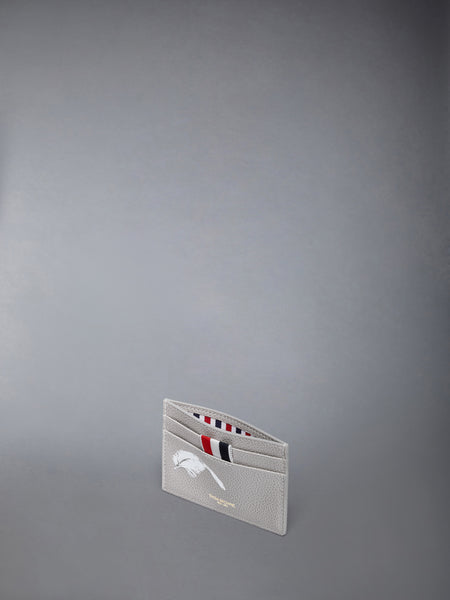 FEATHER PRINT PEBBLE GRAIN SINGLE CARD HOLDER