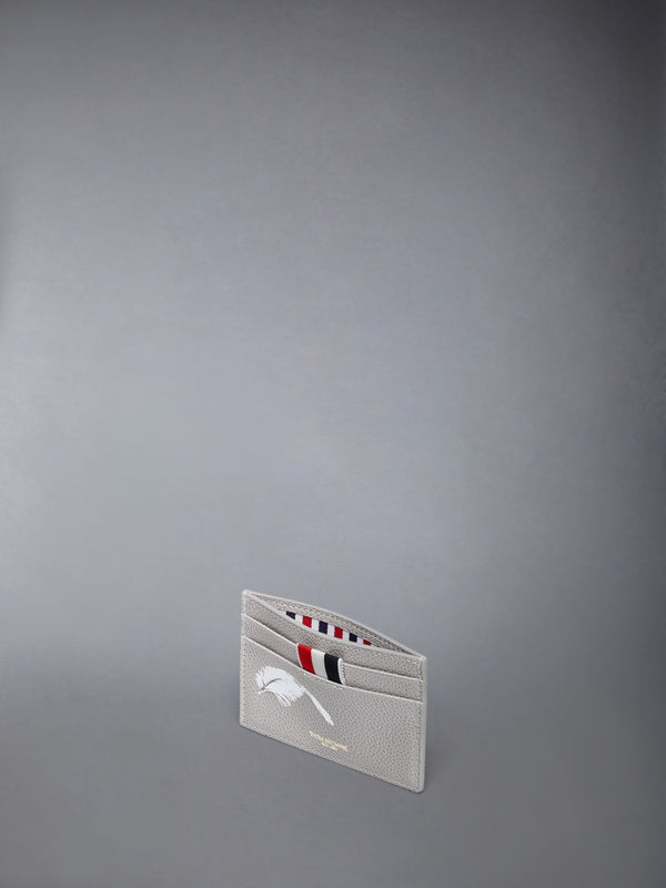 FEATHER PRINT PEBBLE GRAIN SINGLE CARD HOLDER - image 3