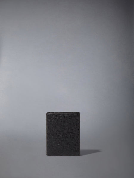 PEBBLE GRAIN DOUBLE CARD HOLDER BLACK