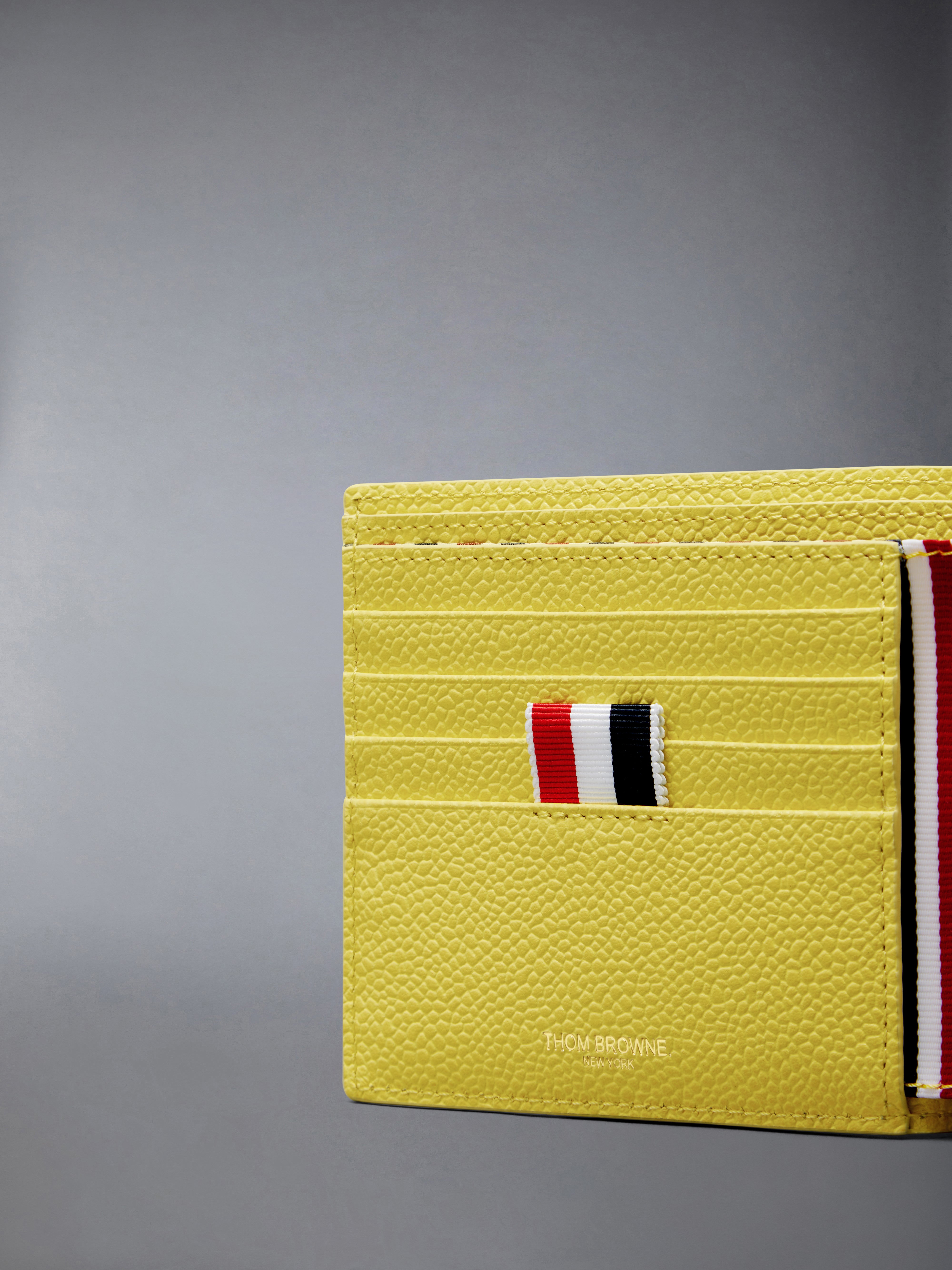 【THOM BROWNE】◆RWB Tab Pebble Grain Fold Card Wallet◆ THOM BROWNE】◇RWB Tab Pebble Grain Fold Card Wallet◇