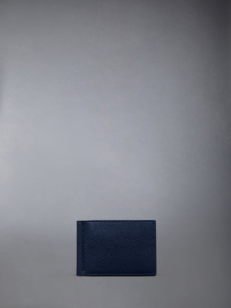 PEBBLE GRAIN MONEY CLIP WALLET NAVY