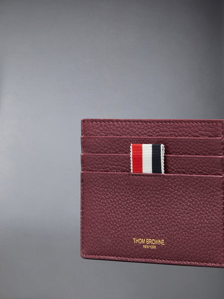 SOFT PEBBLE GRAIN NOTE COMPARTMENT CARD HOLDER DK BURGUNDY