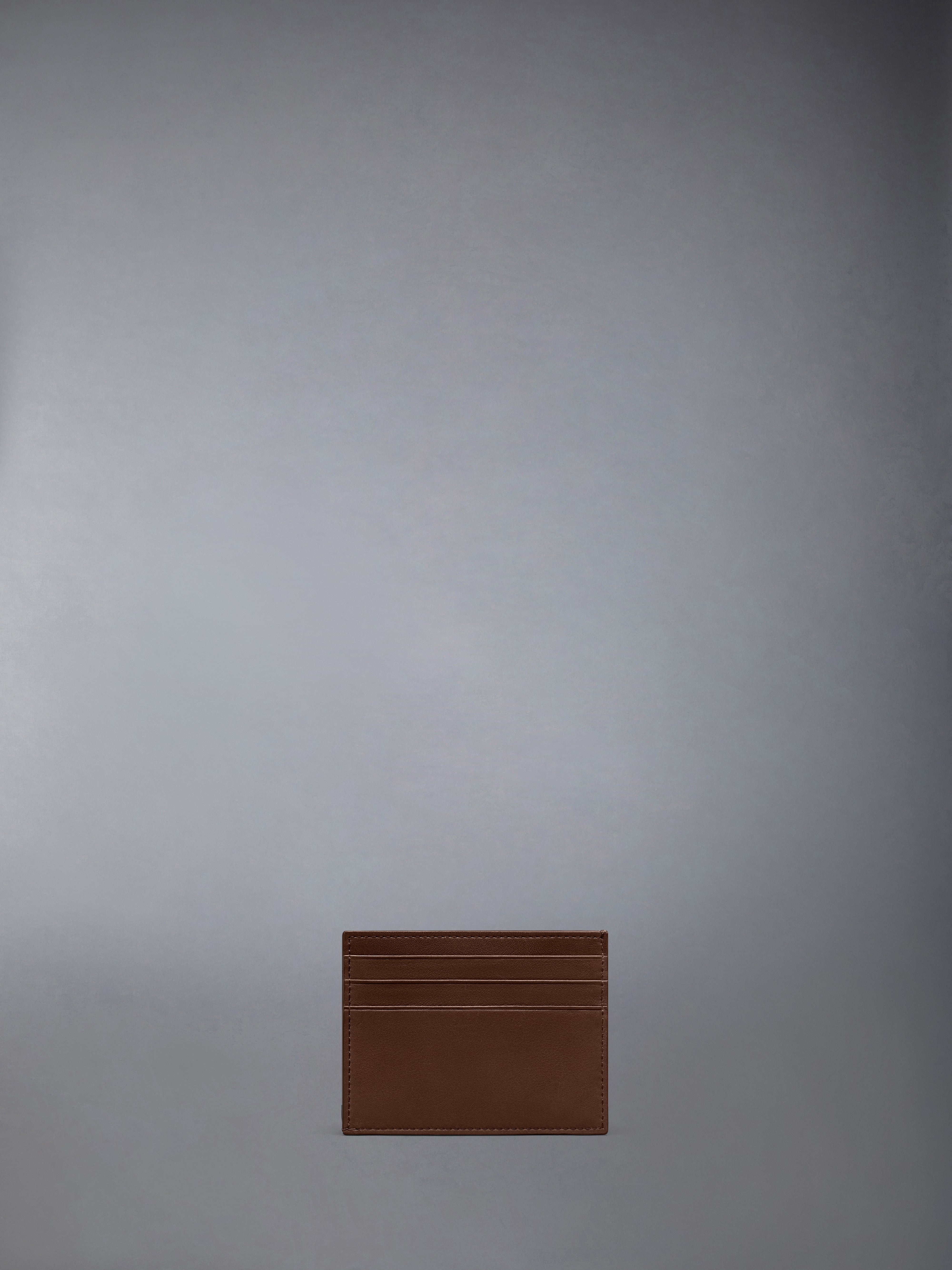 Single Card Holder W/ Note Compartment In Soft Calf | Thom Browne