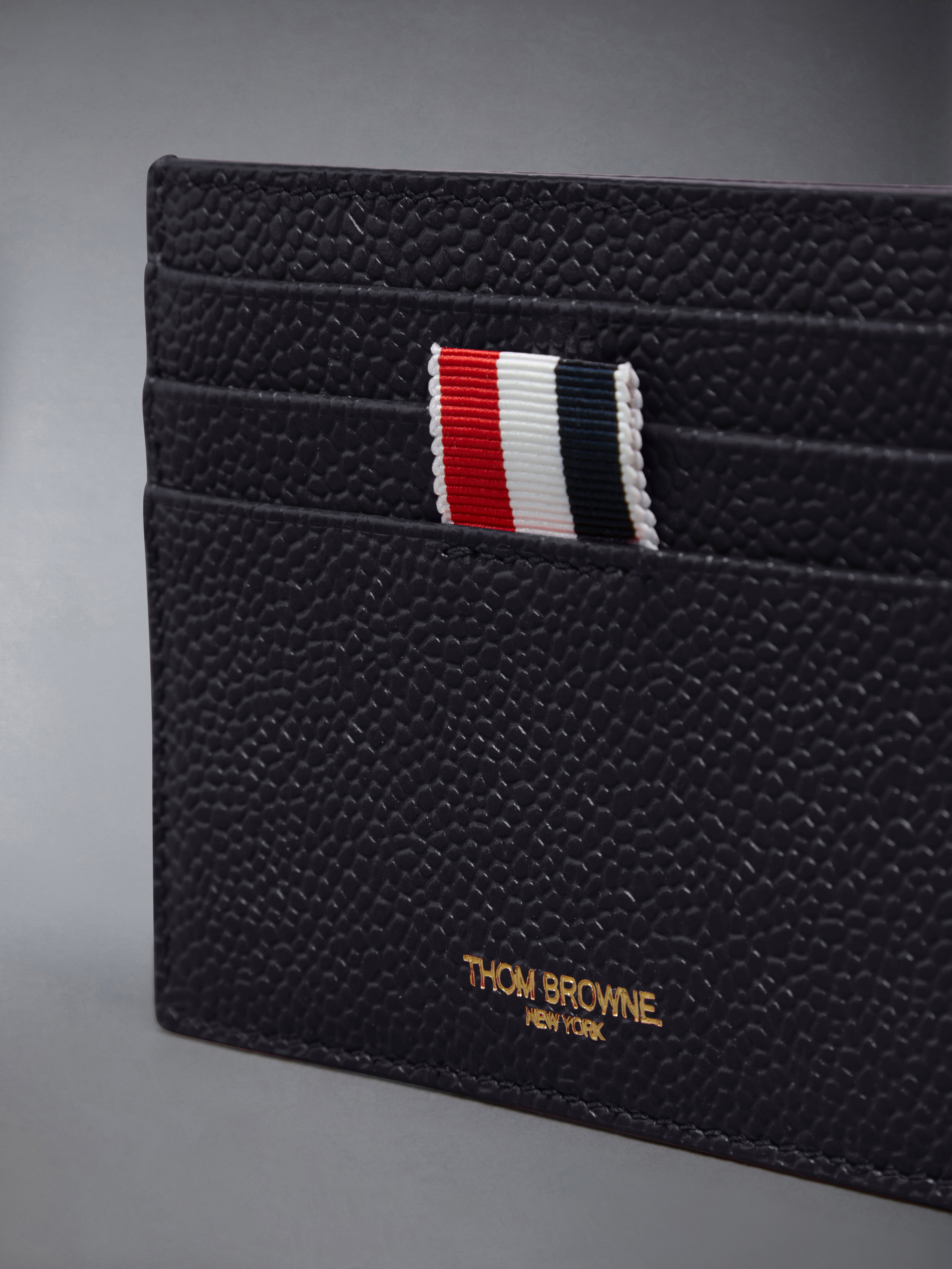 PEBBLE GRAIN NOTE COMPARTMENT CARD HOLDER | Thom Browne