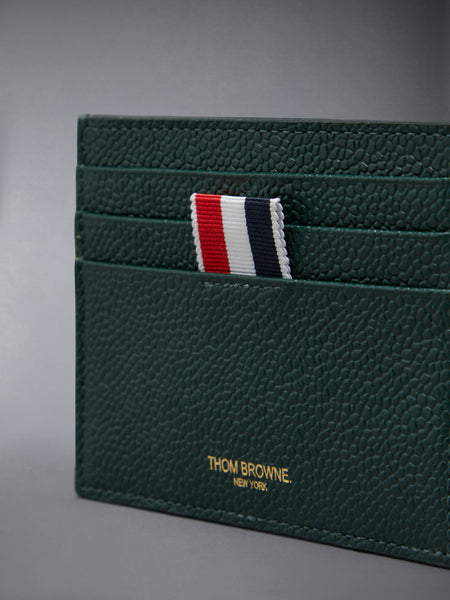 PEBBLE GRAIN NOTE COMPARTMENT CARD HOLDER DK GREEN