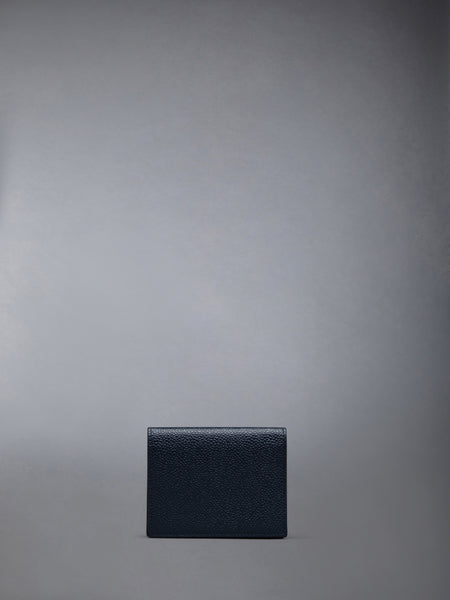 Double Card Holder W/ Open Pocket in Pebble Grain Leather