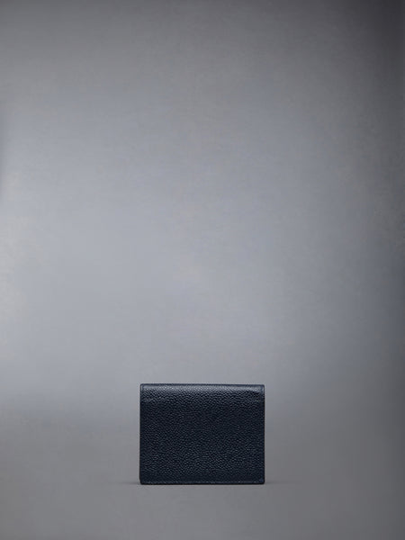 Double Card Holder W/ Open Pocket in Pebble Grain Leather