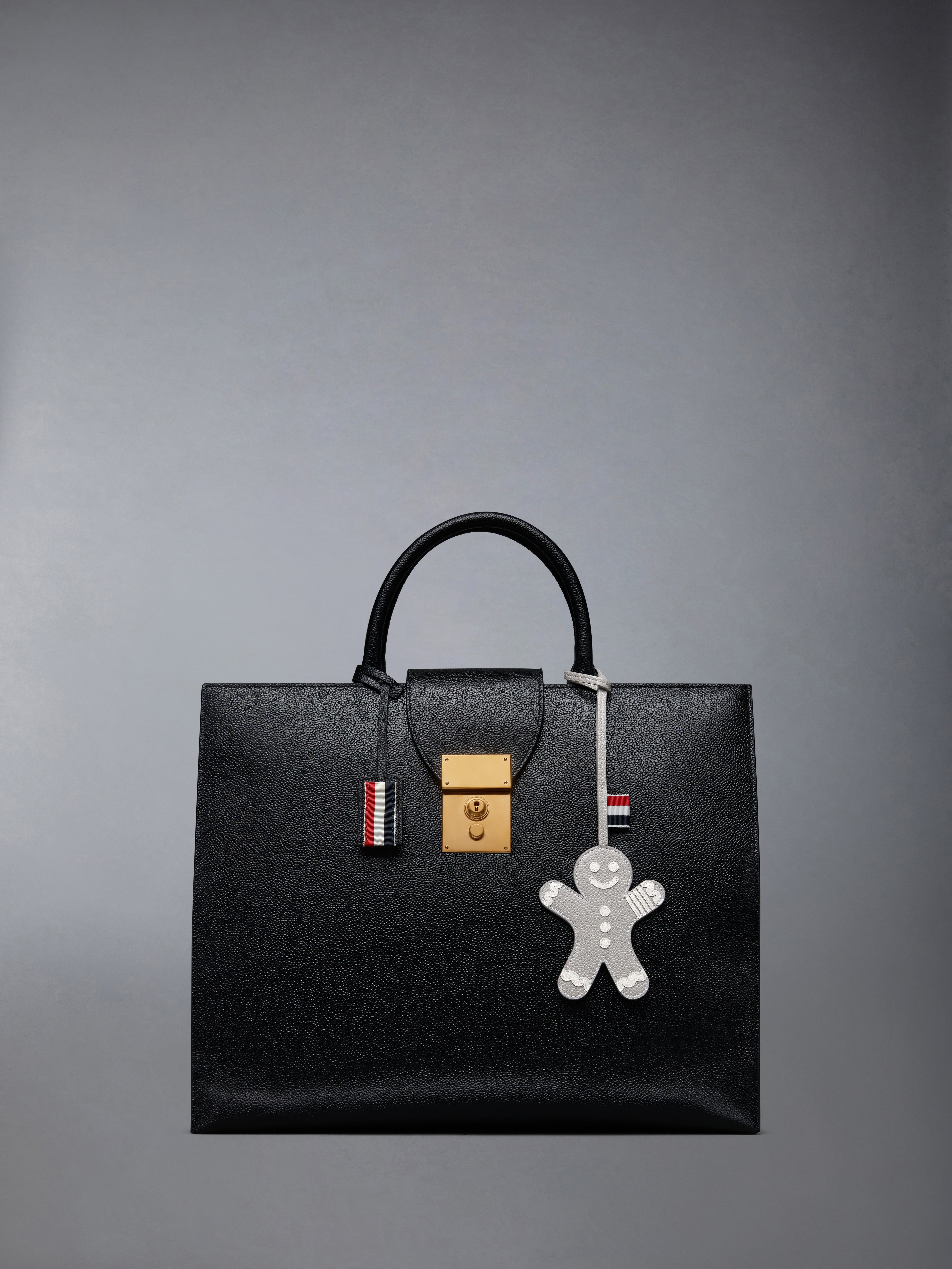 Mr. Gingerbread Charm In Pebble Grain Leather L33, H9 | Thom Browne