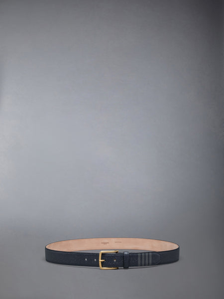 PEBBLE GRAIN LEATHER 4-BAR CLASSIC BELT NAVY