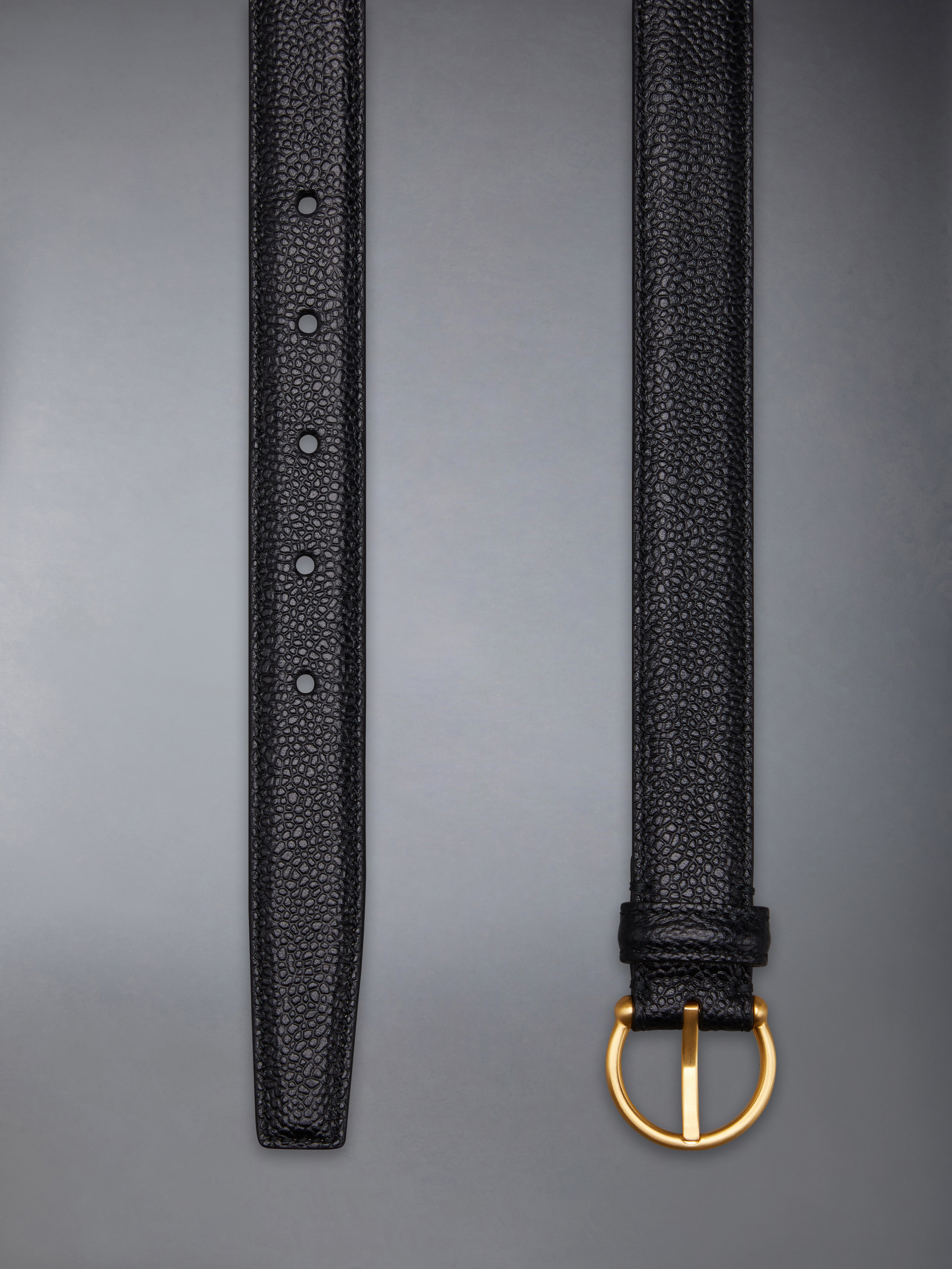 Pebble Grain Round Buckle Belt | Thom Browne