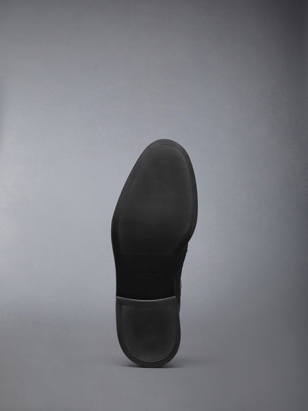 BOX CALF RUBBER SOLE LONGWING BROGUE MULE BLK/WHT