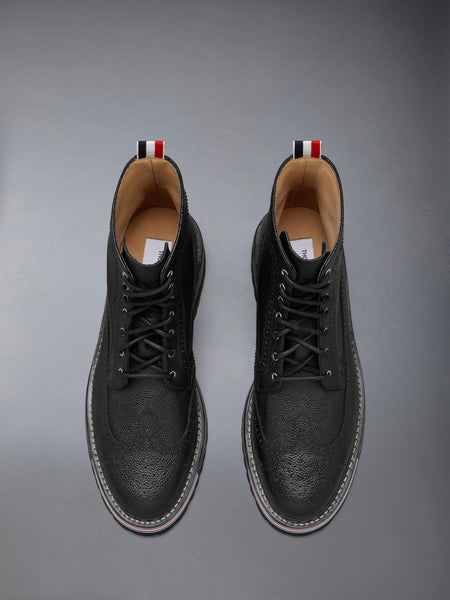 PEBBLE GRAIN HIKING SOLE LONGWING BOOT BLACK