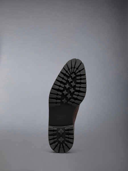 CALF SUEDE COMMANDO SOLE DERBY DARK BROWN